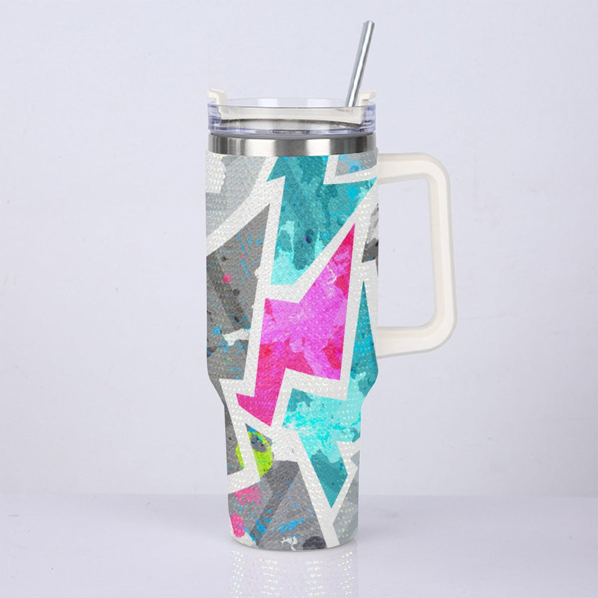 40oz Diamond Cup With Stainless Steel Straw