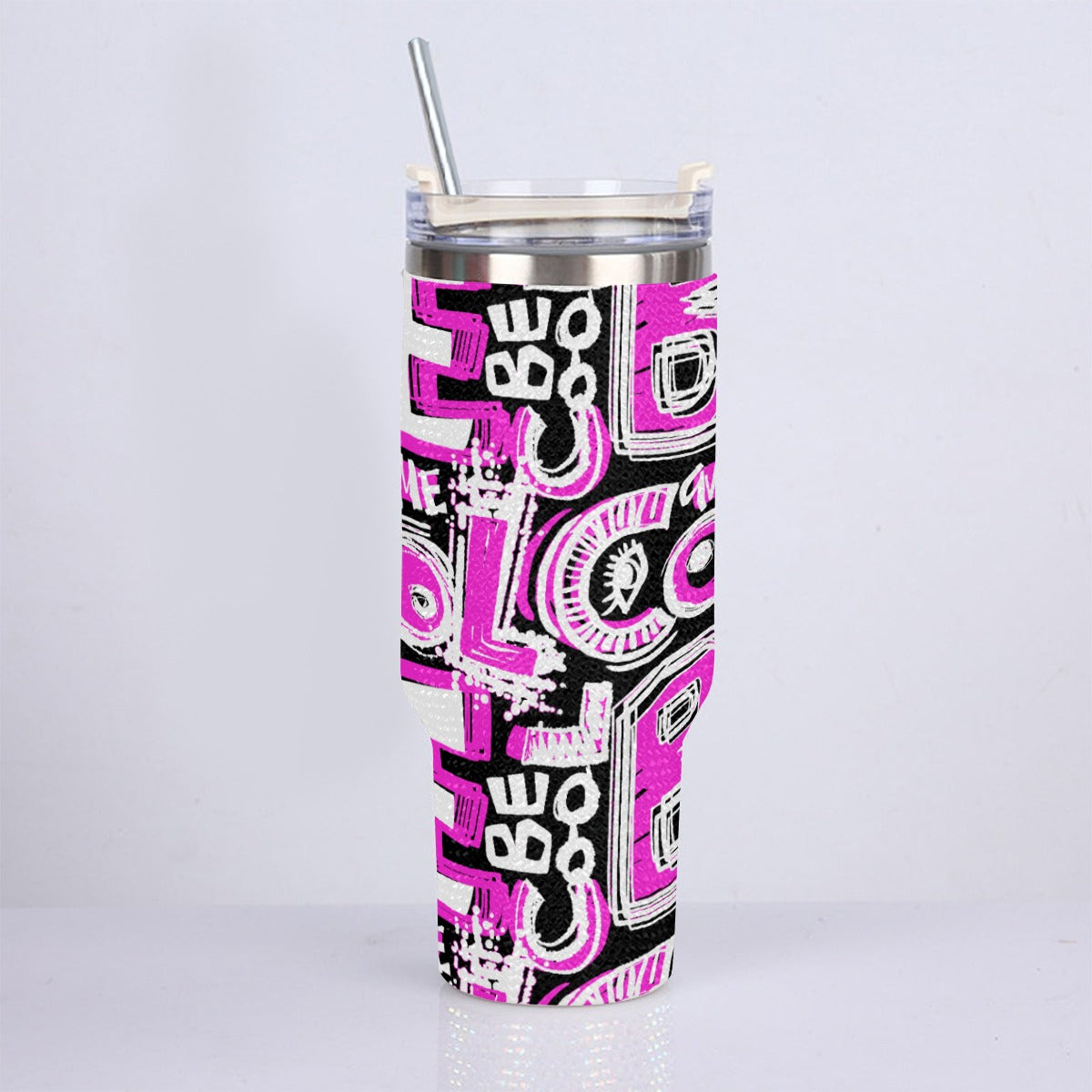 40oz Diamond Cup With Stainless Steel Straw
