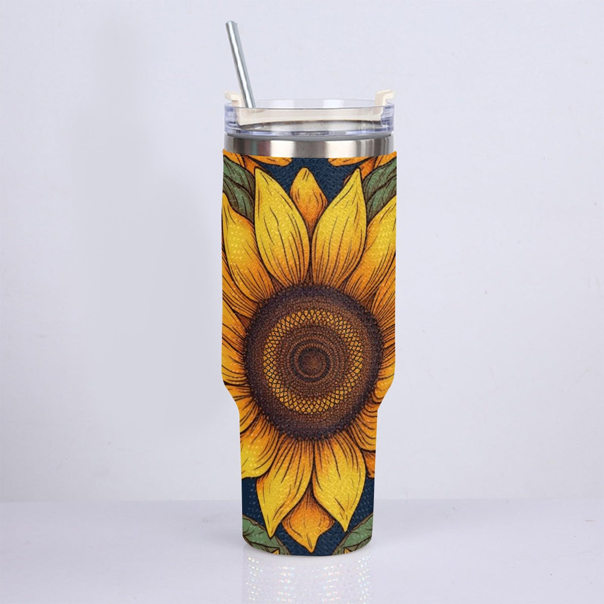 40oz Diamond Cup With Stainless Steel Straw