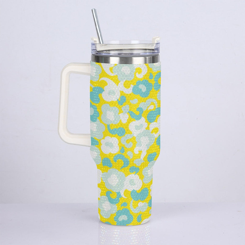 40oz Diamond Cup With Stainless Steel Straw