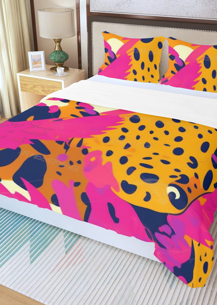 Colourful Leopard Spots Three Piece Duvet Bedding Set
