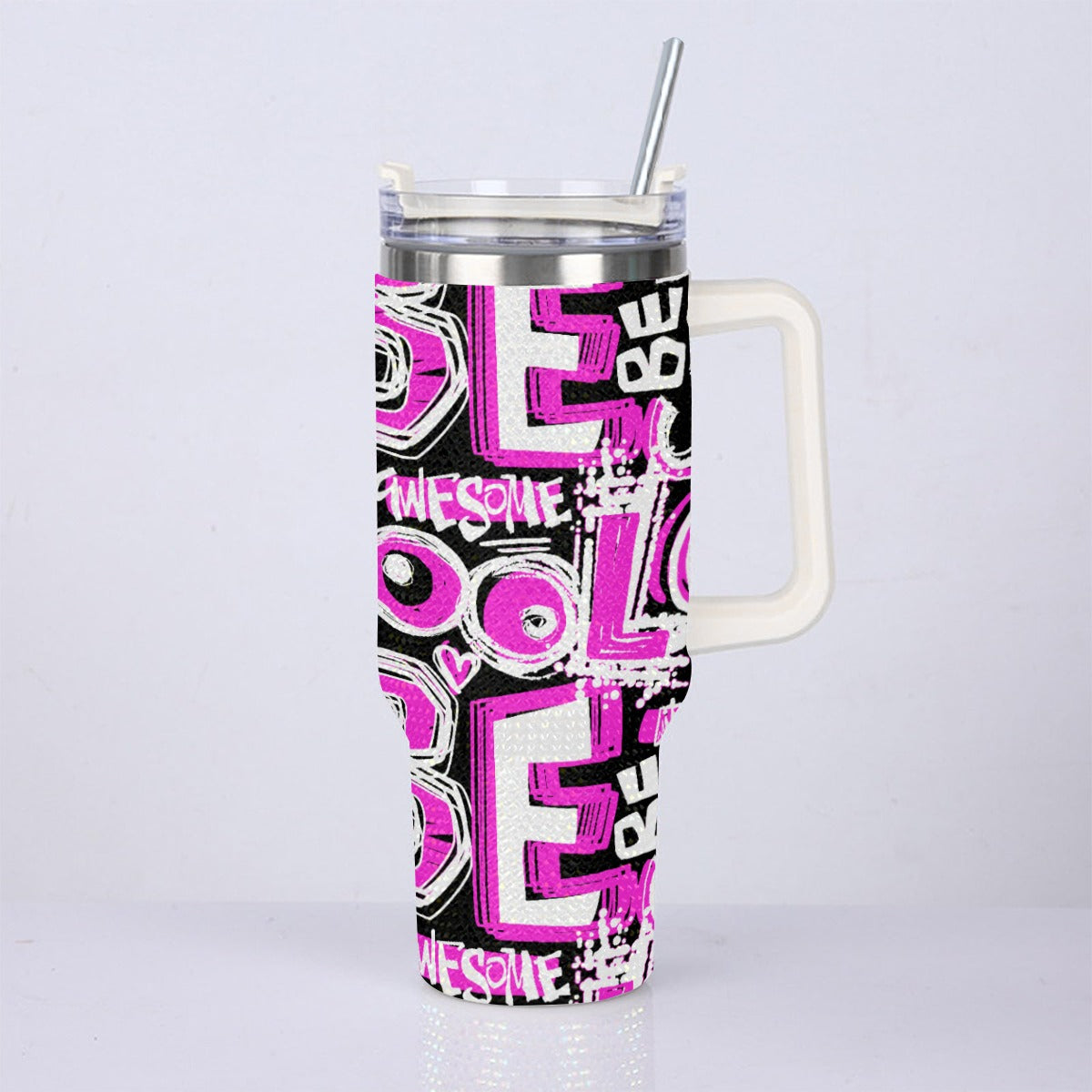 40oz Diamond Cup With Stainless Steel Straw