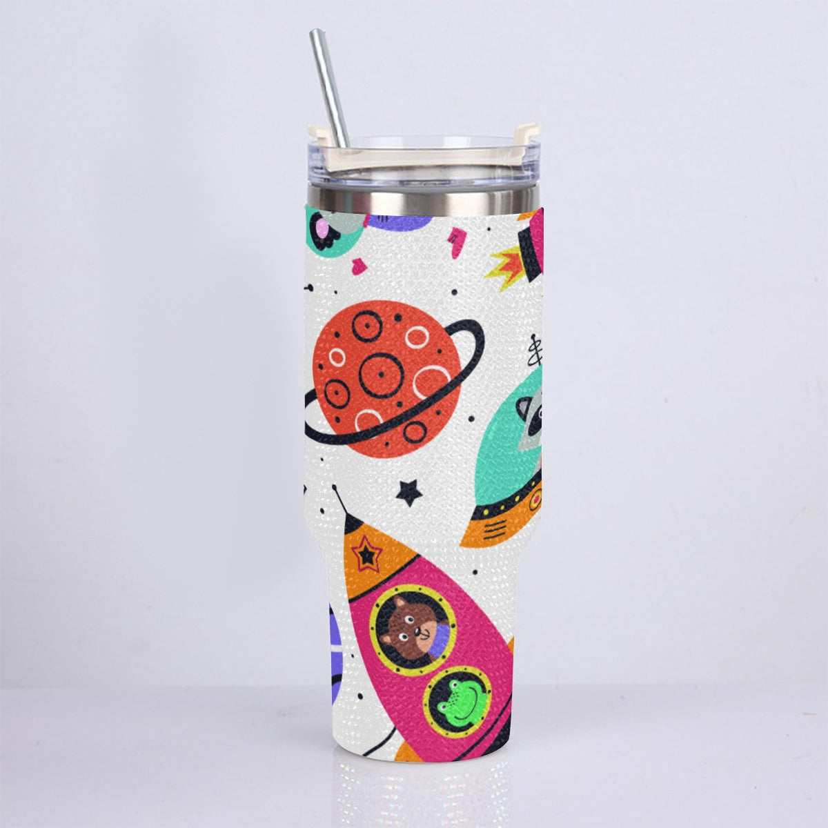 40oz Diamond Cup With Stainless Steel Straw