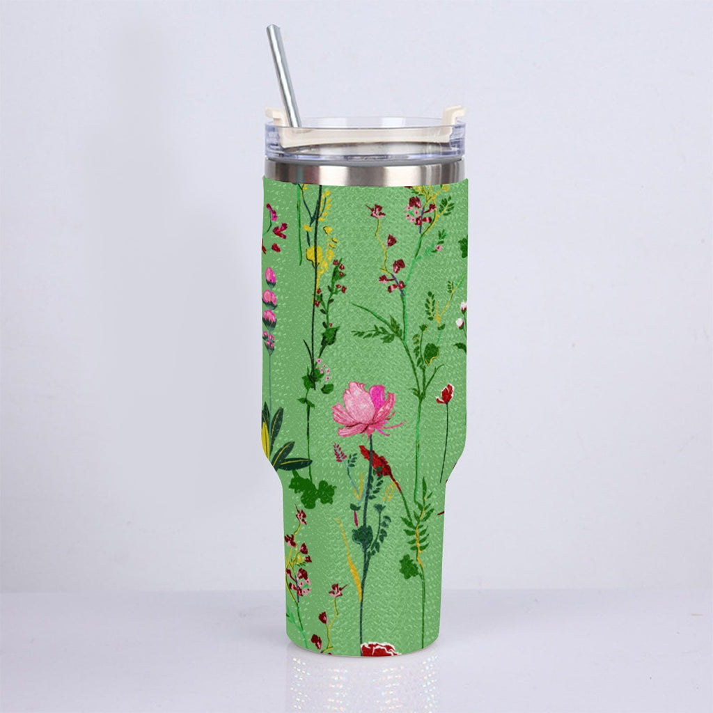 40oz Diamond Cup With Stainless Steel Straw