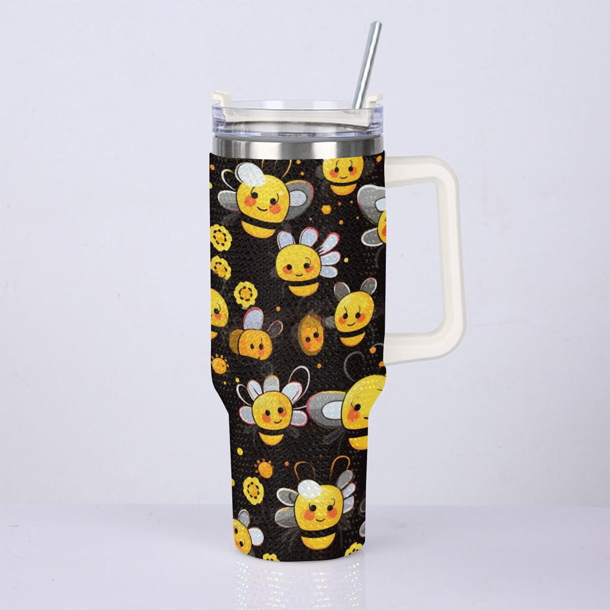 40oz Diamond Cup With Stainless Steel Straw