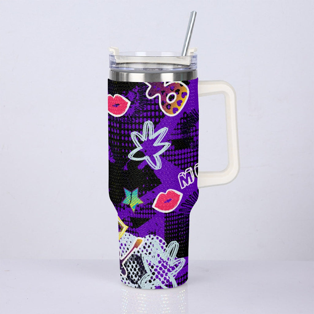 40oz Diamond Cup With Stainless Steel Straw
