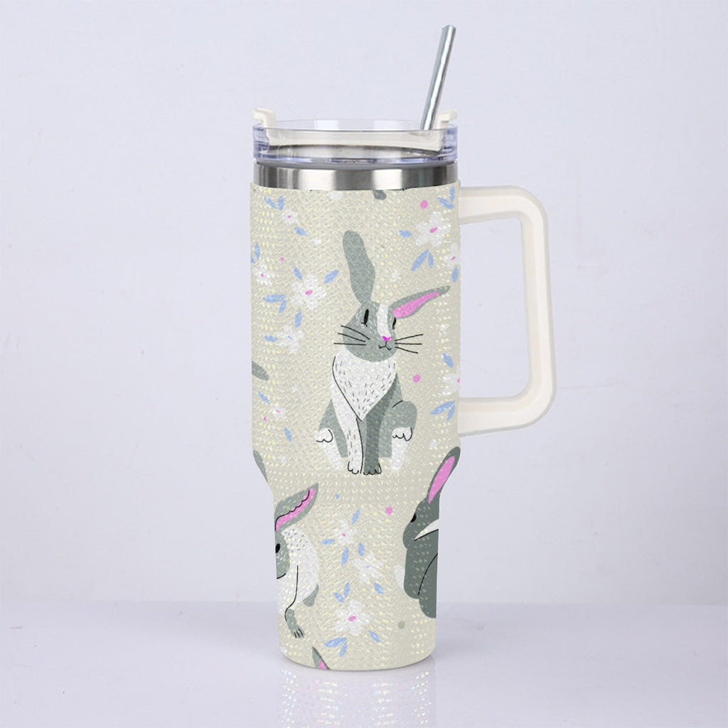 40oz Diamond Cup With Stainless Steel Straw