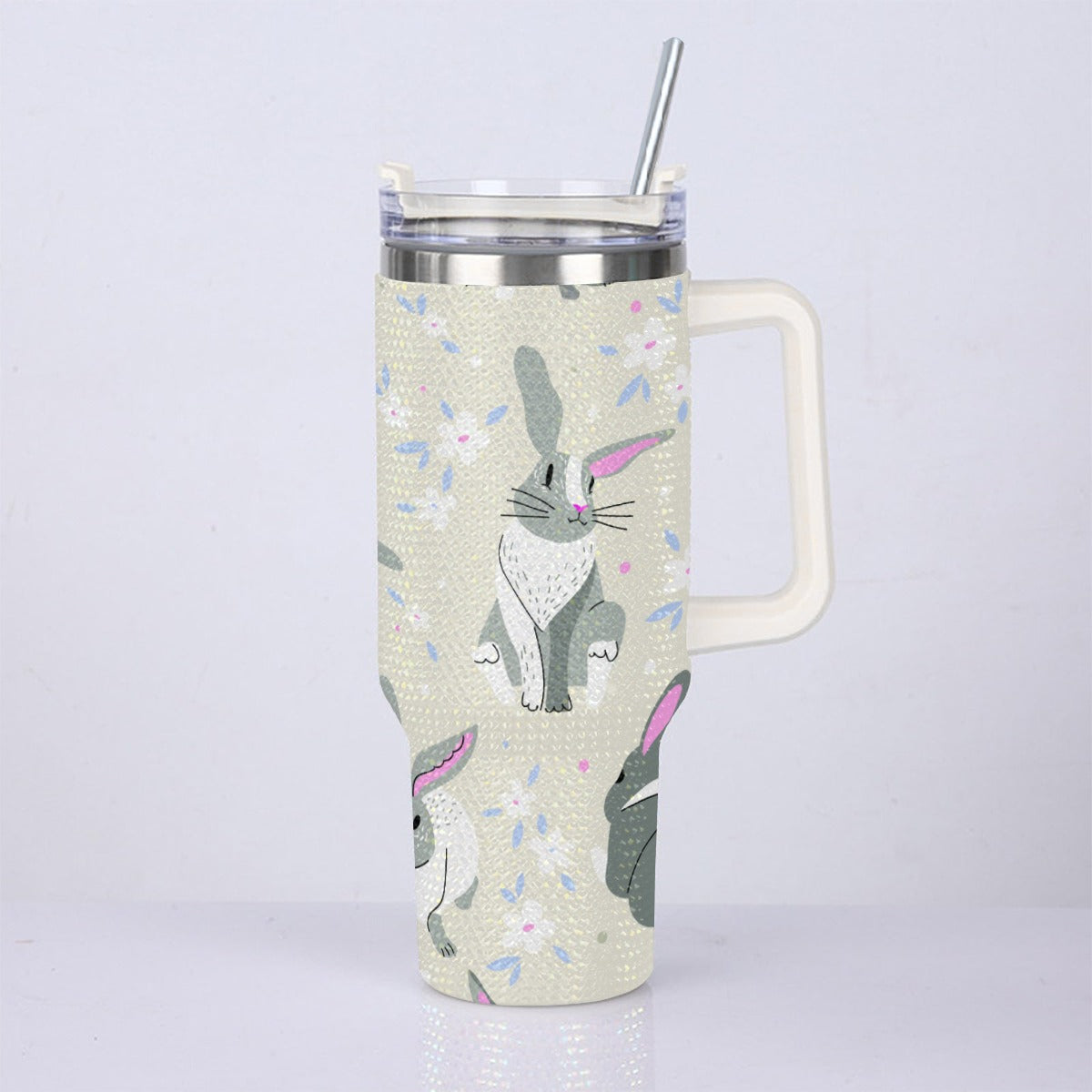 40oz Diamond Cup With Stainless Steel Straw