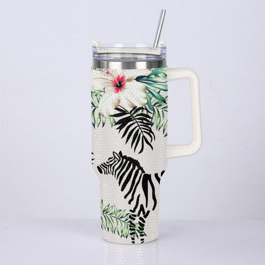 40oz Diamond Cup With Stainless Steel Straw
