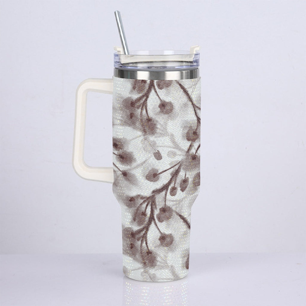 40oz Diamond Cup With Stainless Steel Straw