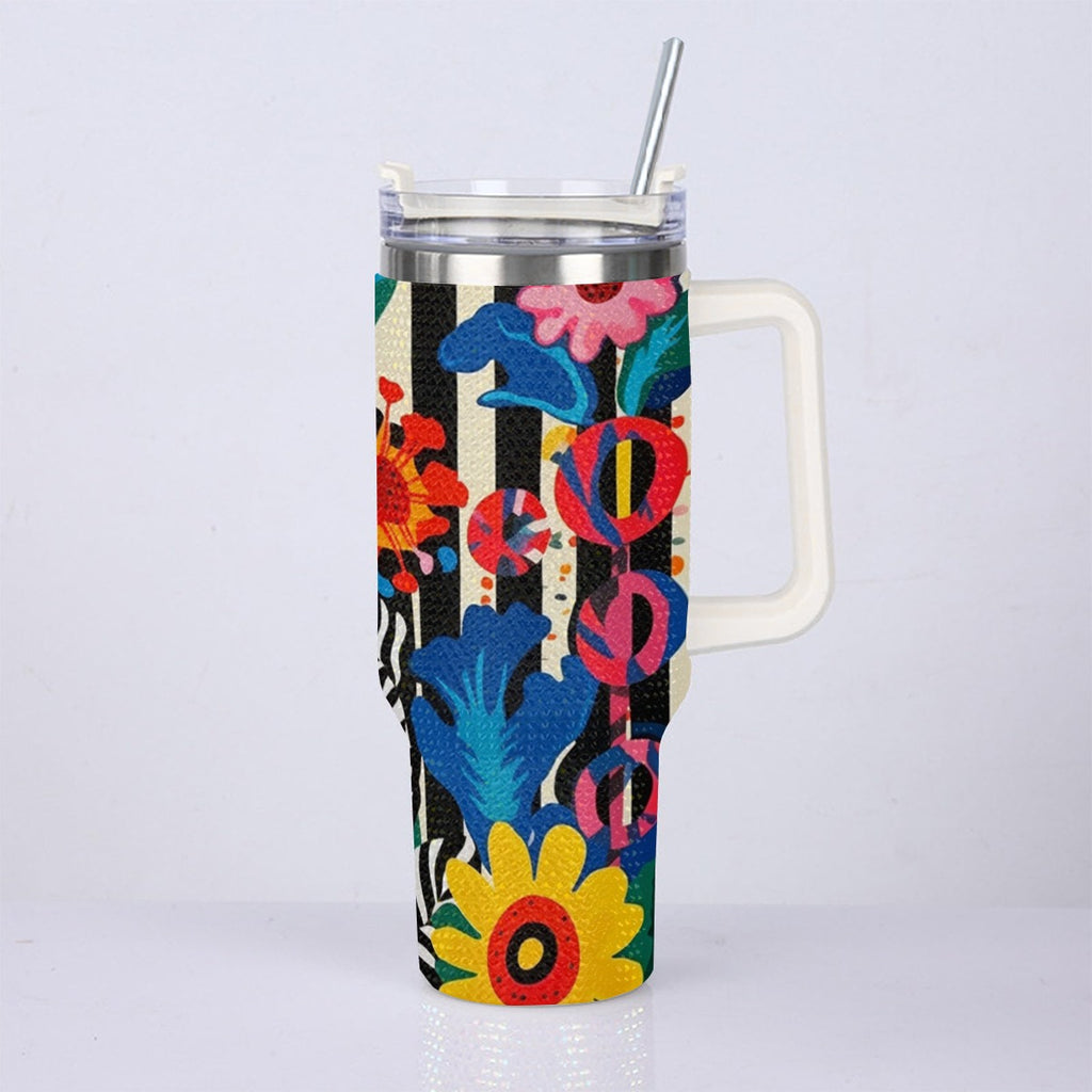 40oz Diamond Cup With Stainless Steel Straw