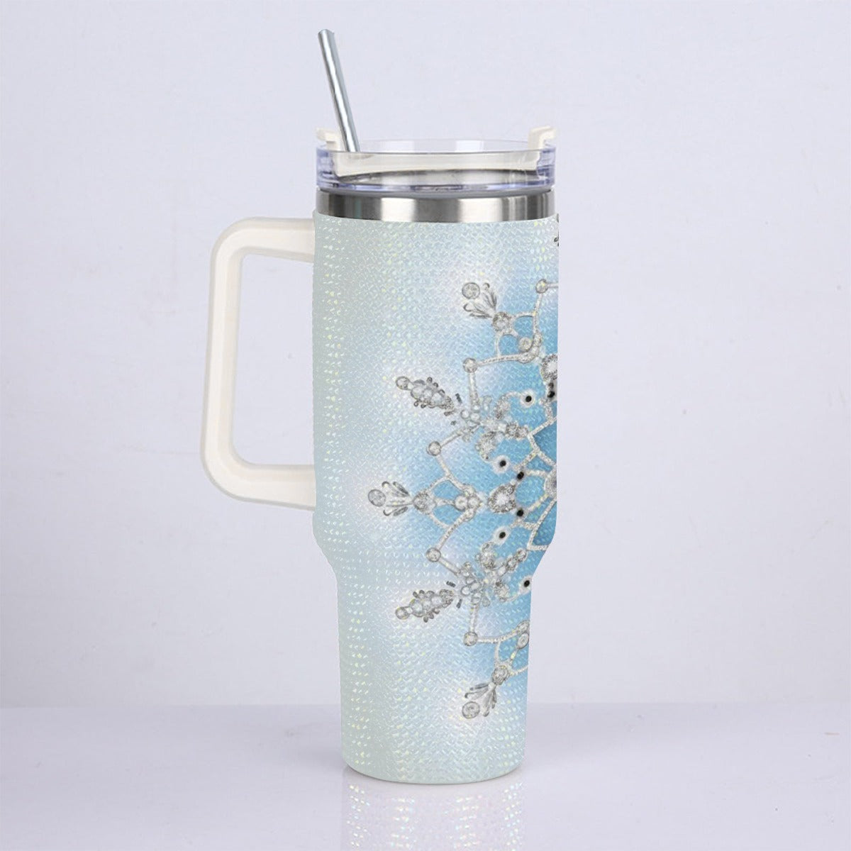 40oz Diamond Cup With Stainless Steel Straw