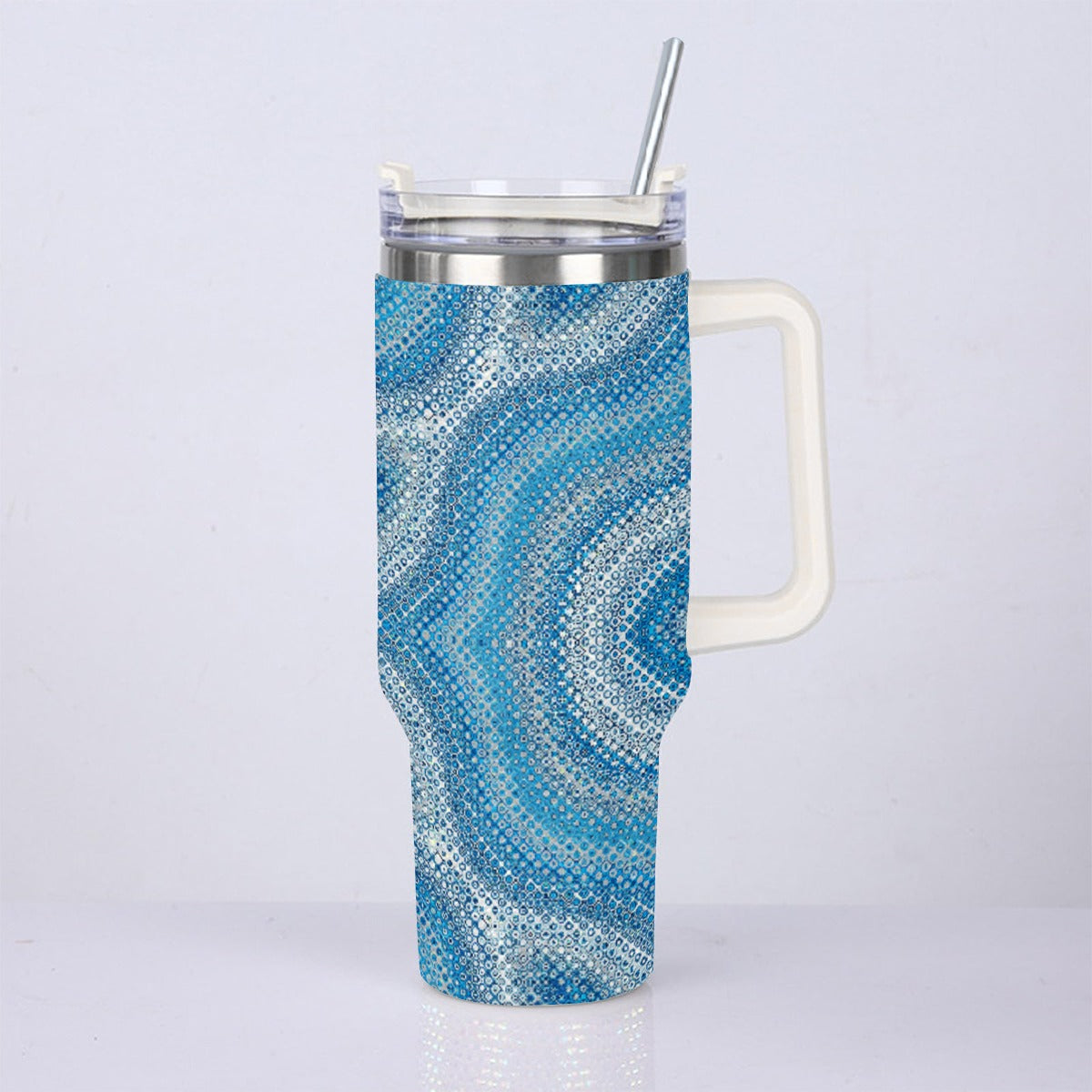 40oz Diamond Cup With Stainless Steel Straw