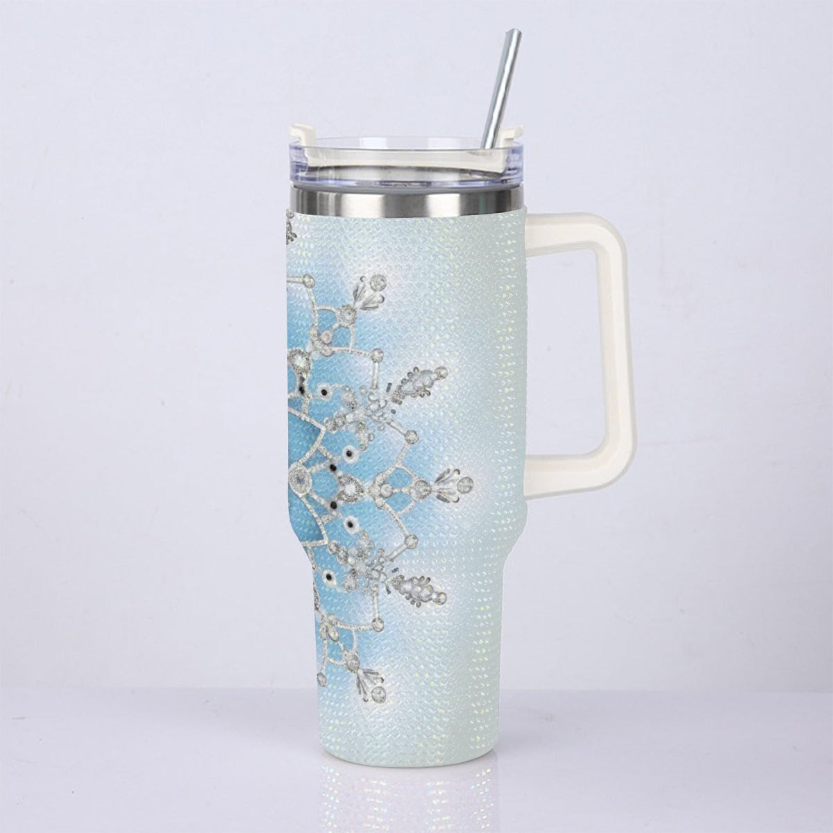 40oz Diamond Cup With Stainless Steel Straw