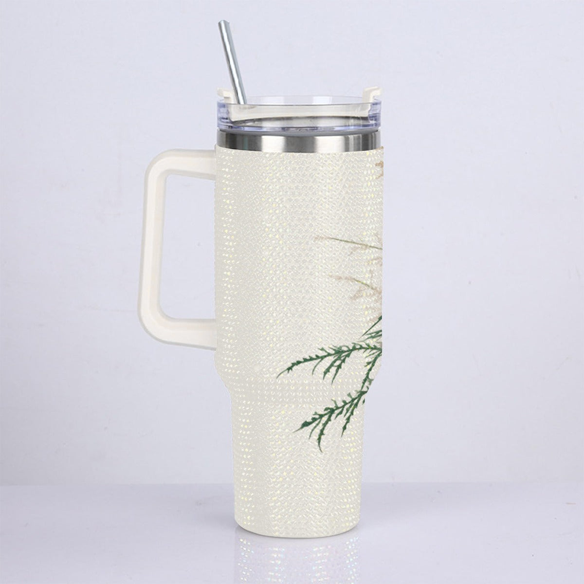 40oz Diamond Cup With Stainless Steel Straw