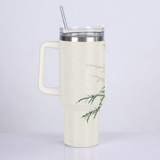 40oz Diamond Cup With Stainless Steel Straw