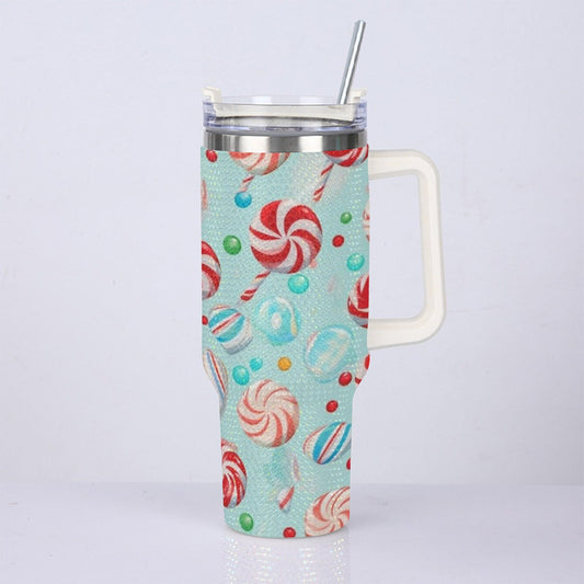 40oz Diamond Cup With Stainless Steel Straw