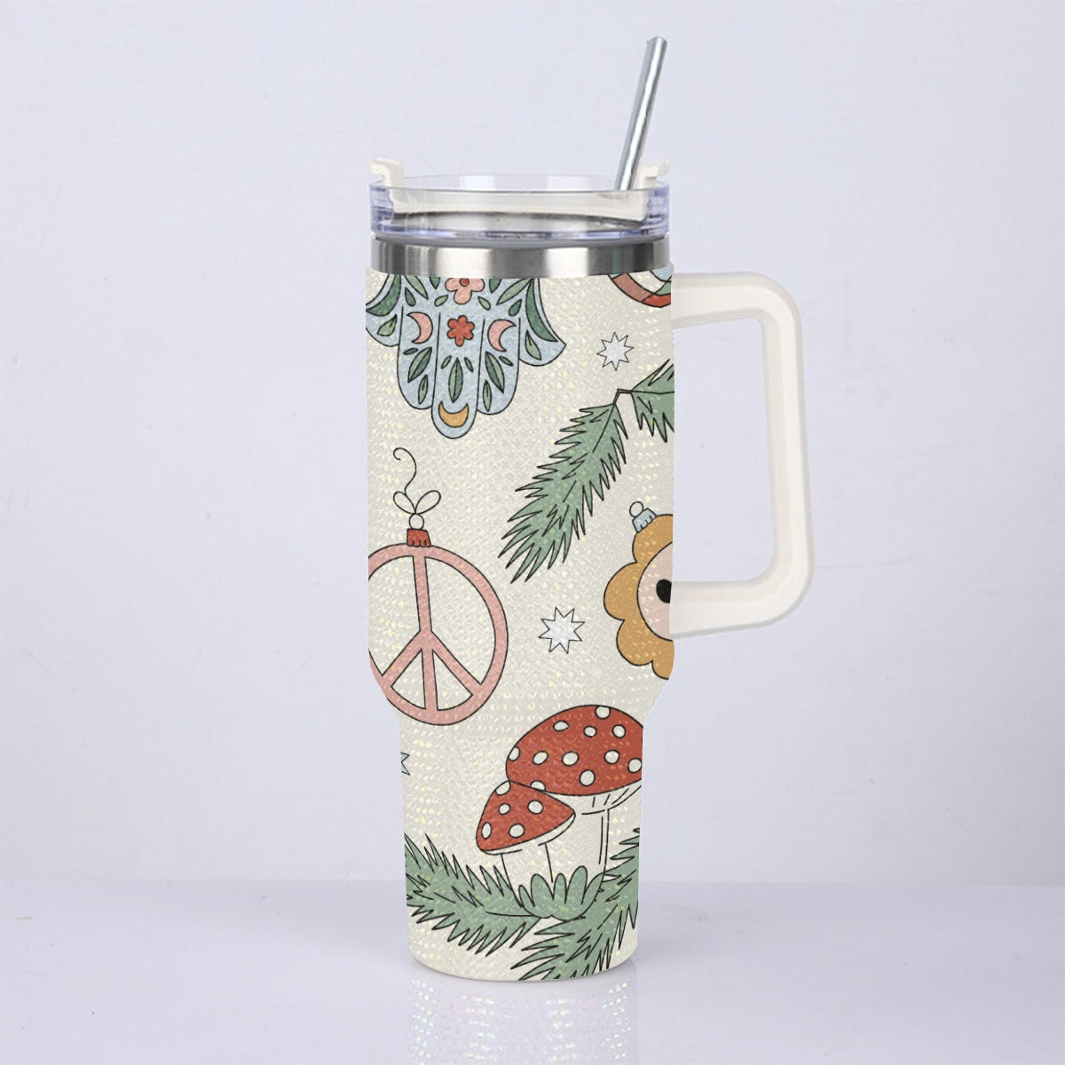 40oz Diamond Cup With Stainless Steel Straw