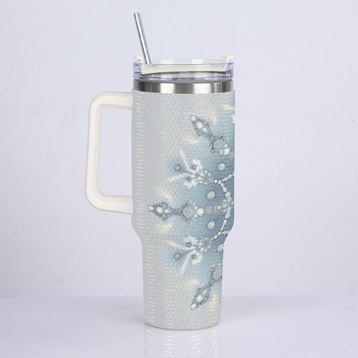 40oz Diamond Cup With Stainless Steel Straw