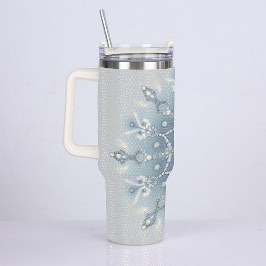 40oz Diamond Cup With Stainless Steel Straw