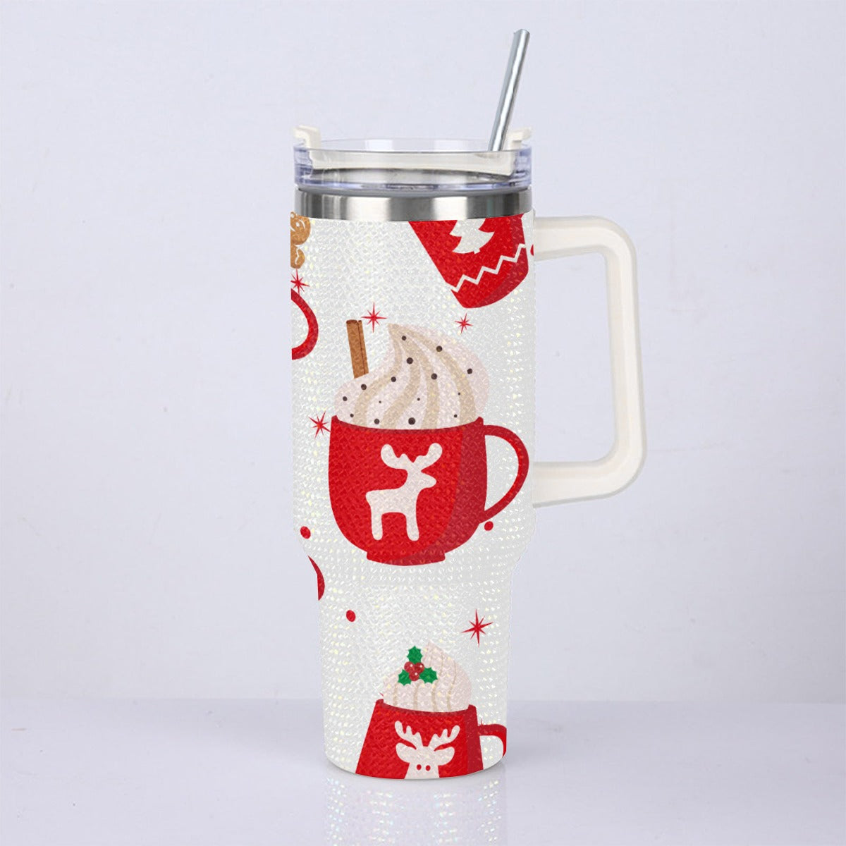 40oz Diamond Cup With Stainless Steel Straw