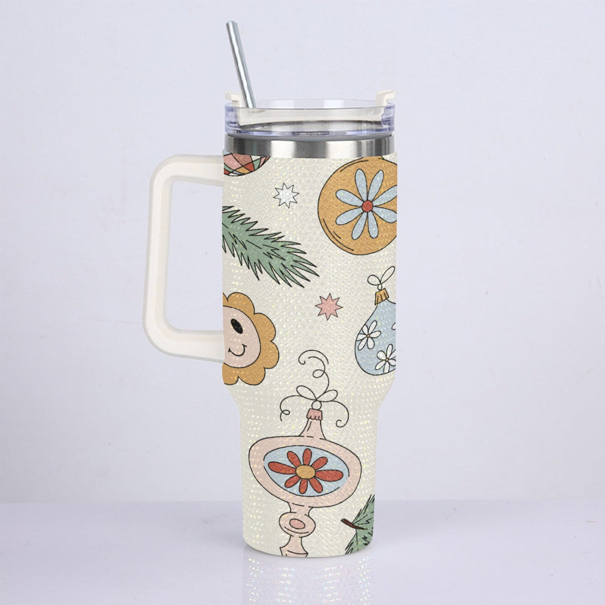 40oz Diamond Cup With Stainless Steel Straw