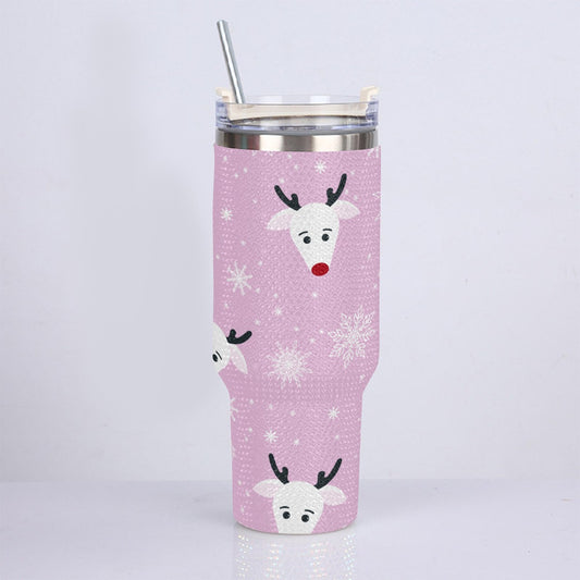 40oz Diamond Cup With Stainless Steel Straw