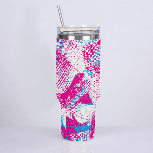 40oz Diamond Cup With Stainless Steel Straw