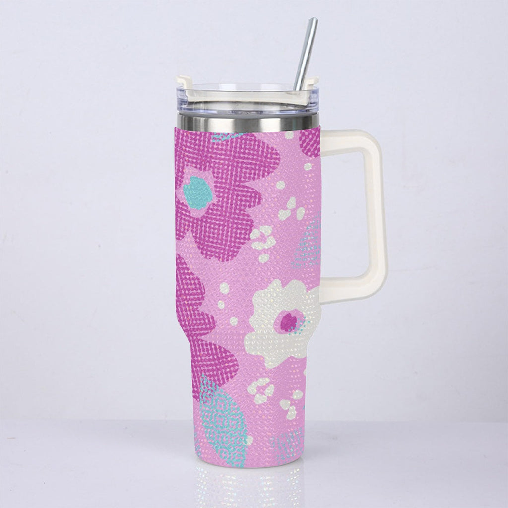 40oz Diamond Cup With Stainless Steel Straw