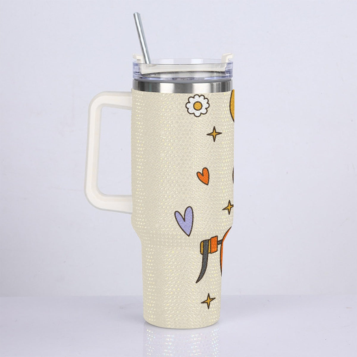 40oz Diamond Cup With Stainless Steel Straw