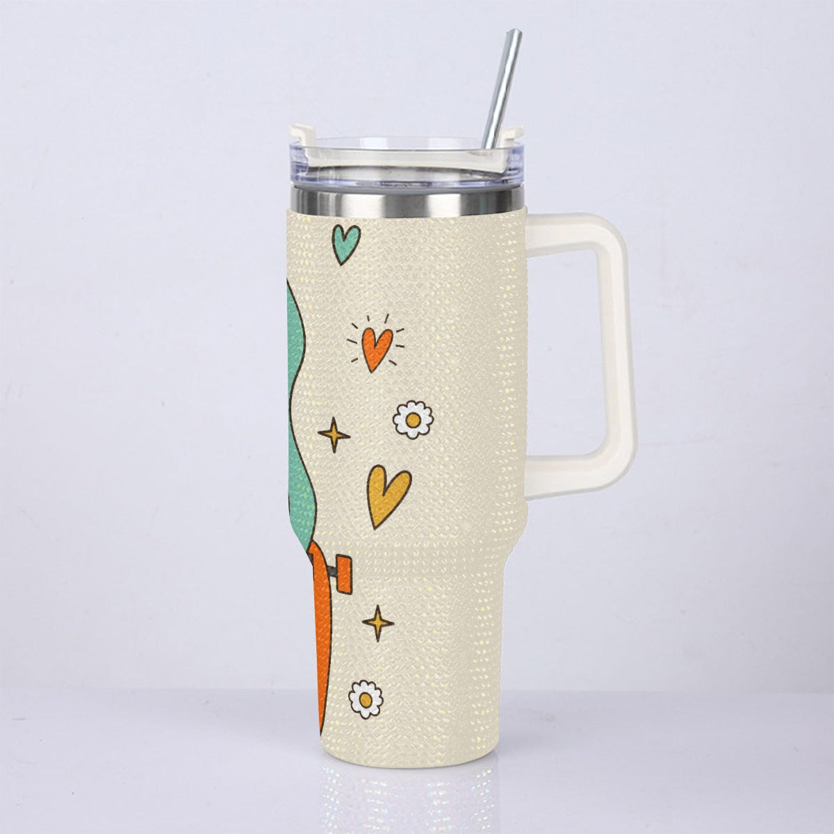 40oz Diamond Cup With Stainless Steel Straw