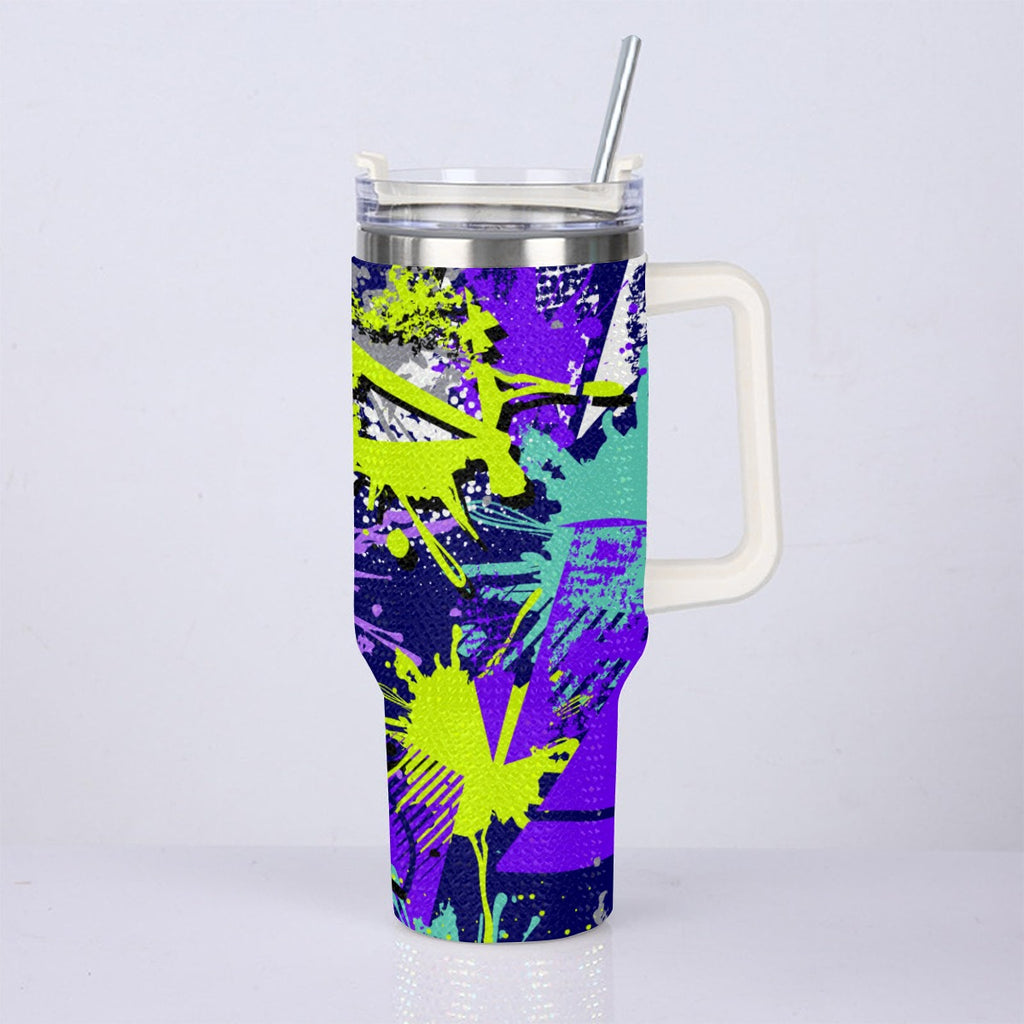 40oz Diamond Cup With Stainless Steel Straw