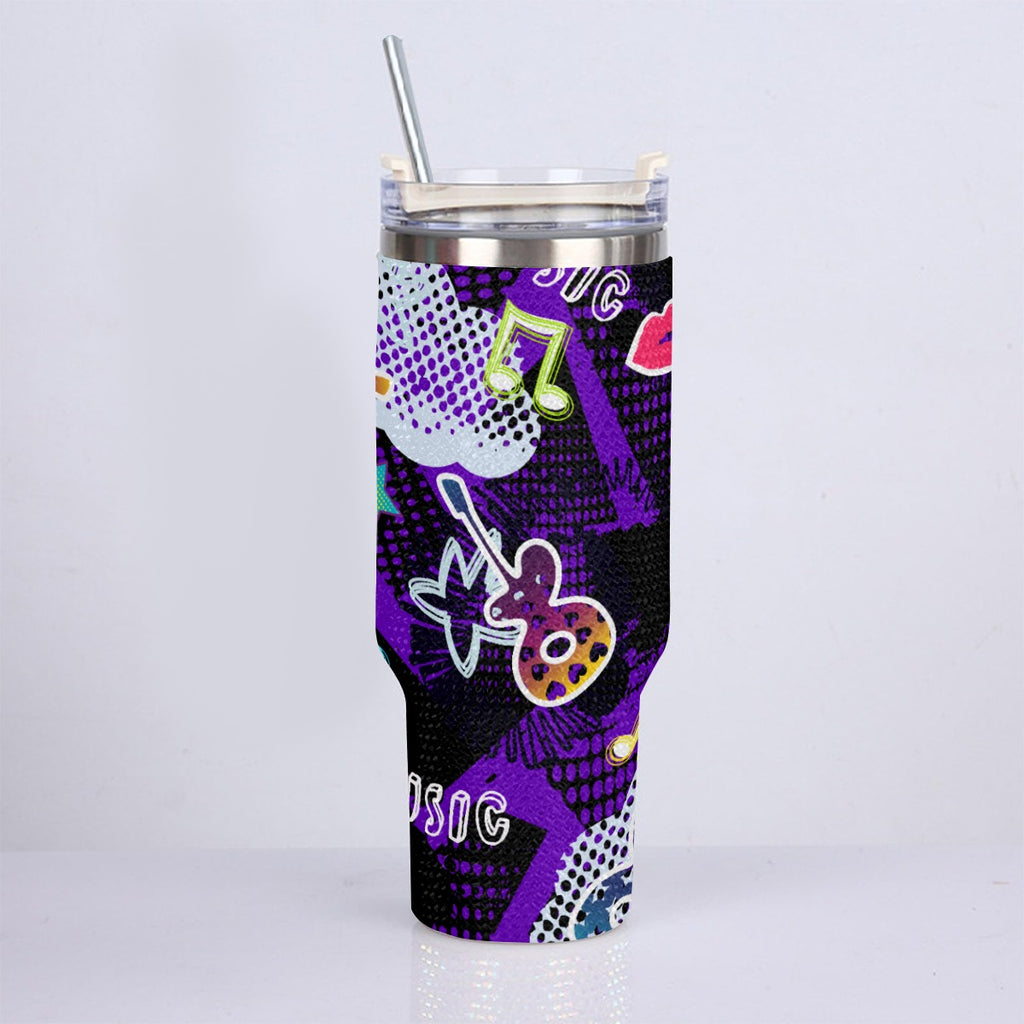 40oz Diamond Cup With Stainless Steel Straw