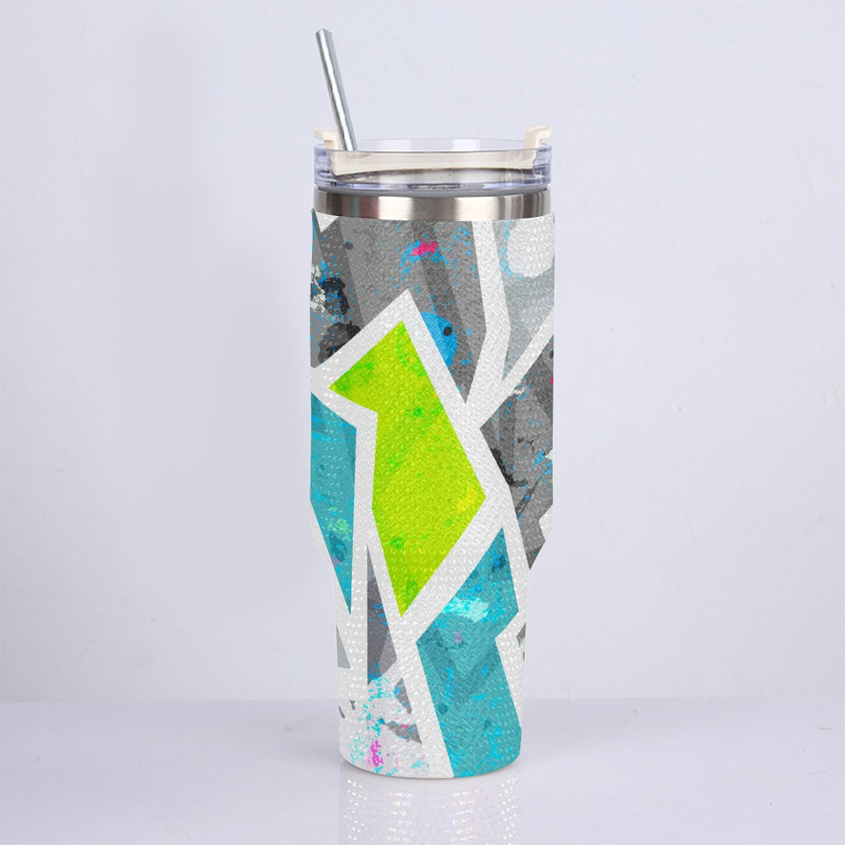 40oz Diamond Cup With Stainless Steel Straw