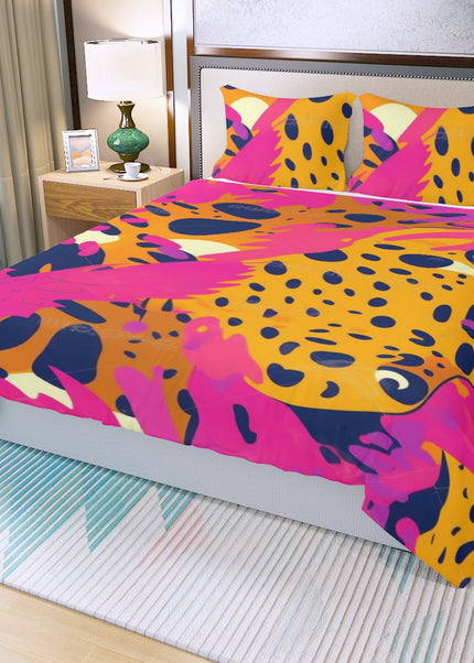 Colourful Leopard Spots Three Piece Duvet Bedding Set