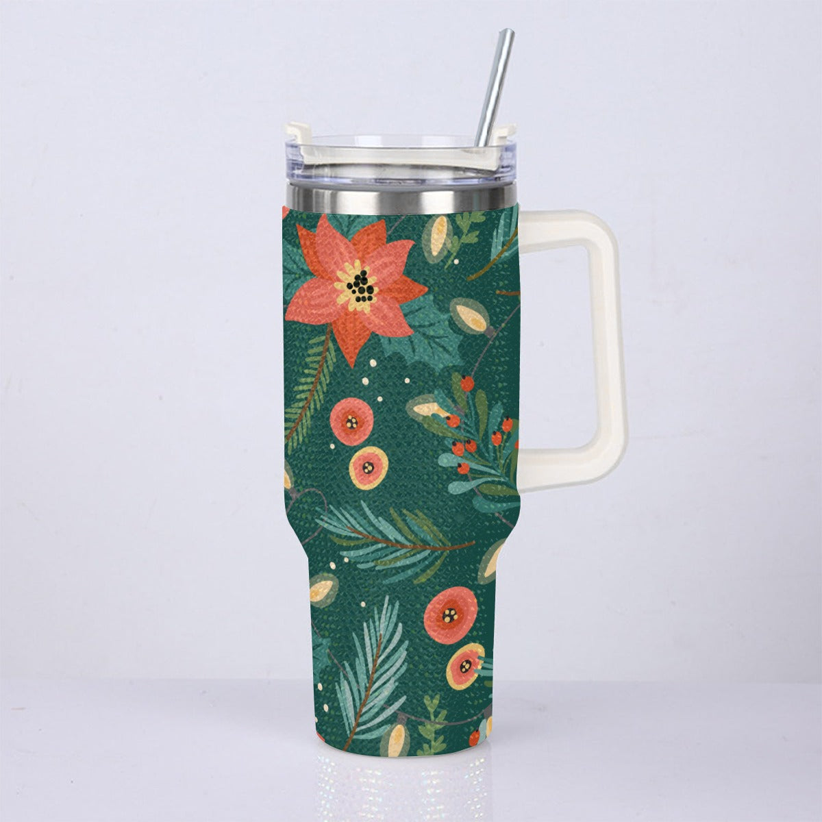 40oz Diamond Cup With Stainless Steel Straw