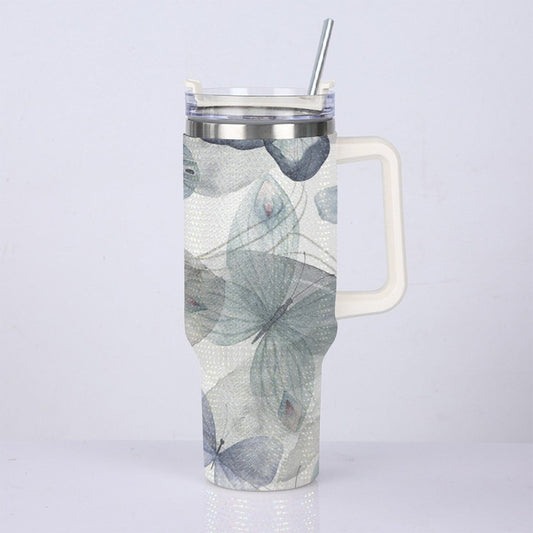 40oz Diamond Cup With Stainless Steel Straw
