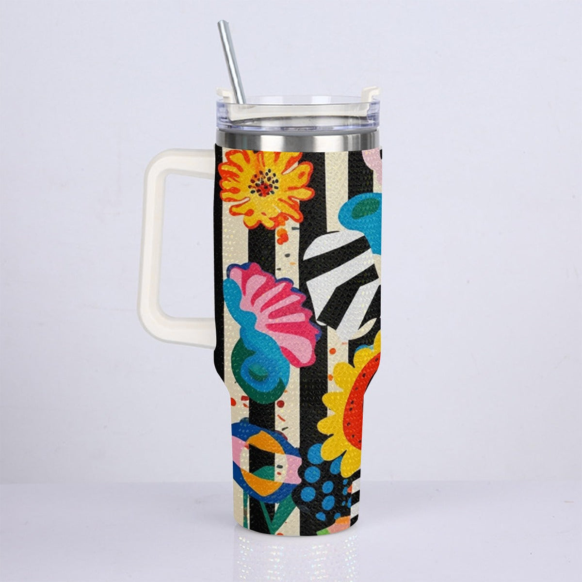 40oz Diamond Cup With Stainless Steel Straw