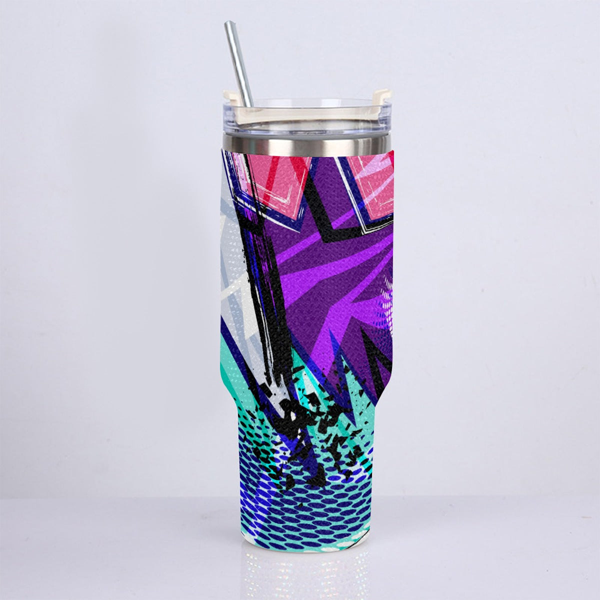 40oz Diamond Cup With Stainless Steel Straw