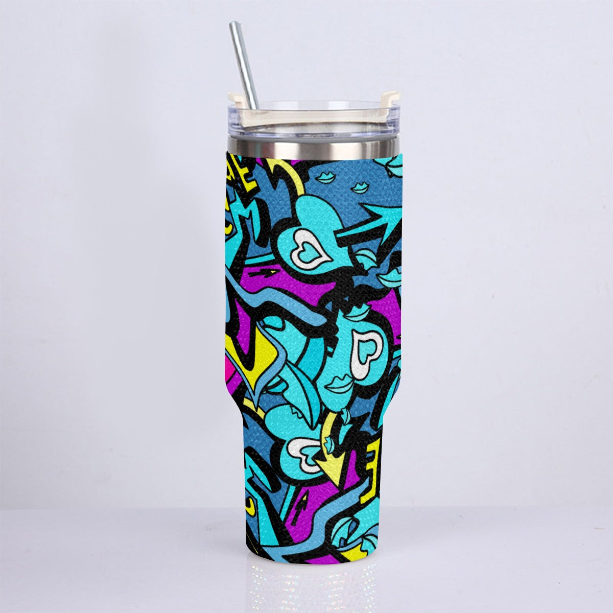 40oz Diamond Cup With Stainless Steel Straw