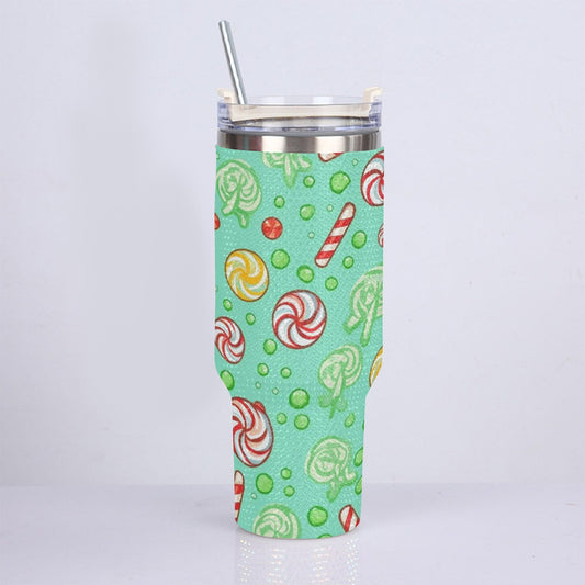 40oz Diamond Cup With Stainless Steel Straw