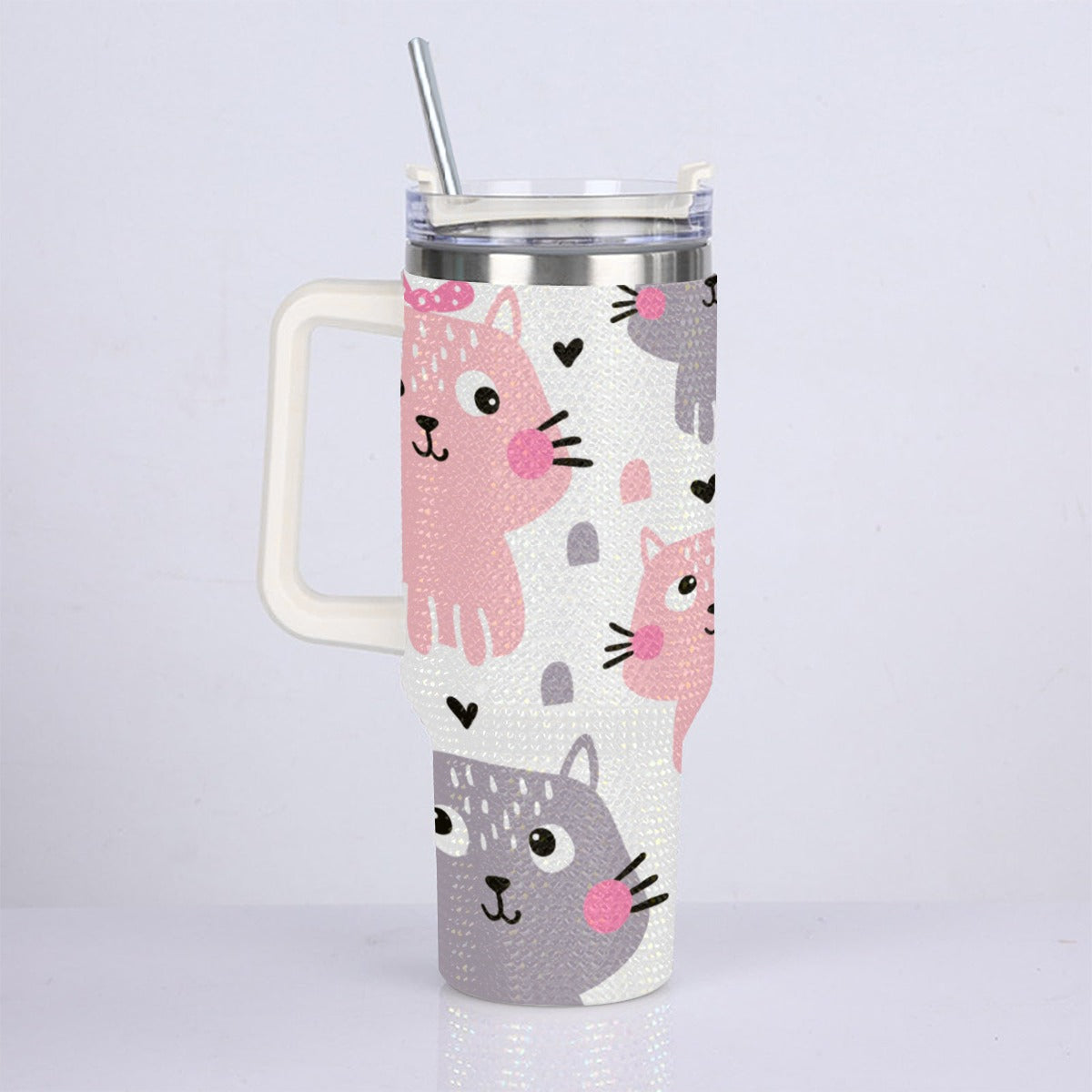 40oz Diamond Cup With Stainless Steel Straw