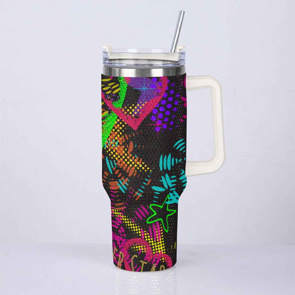 40oz Diamond Cup With Stainless Steel Straw