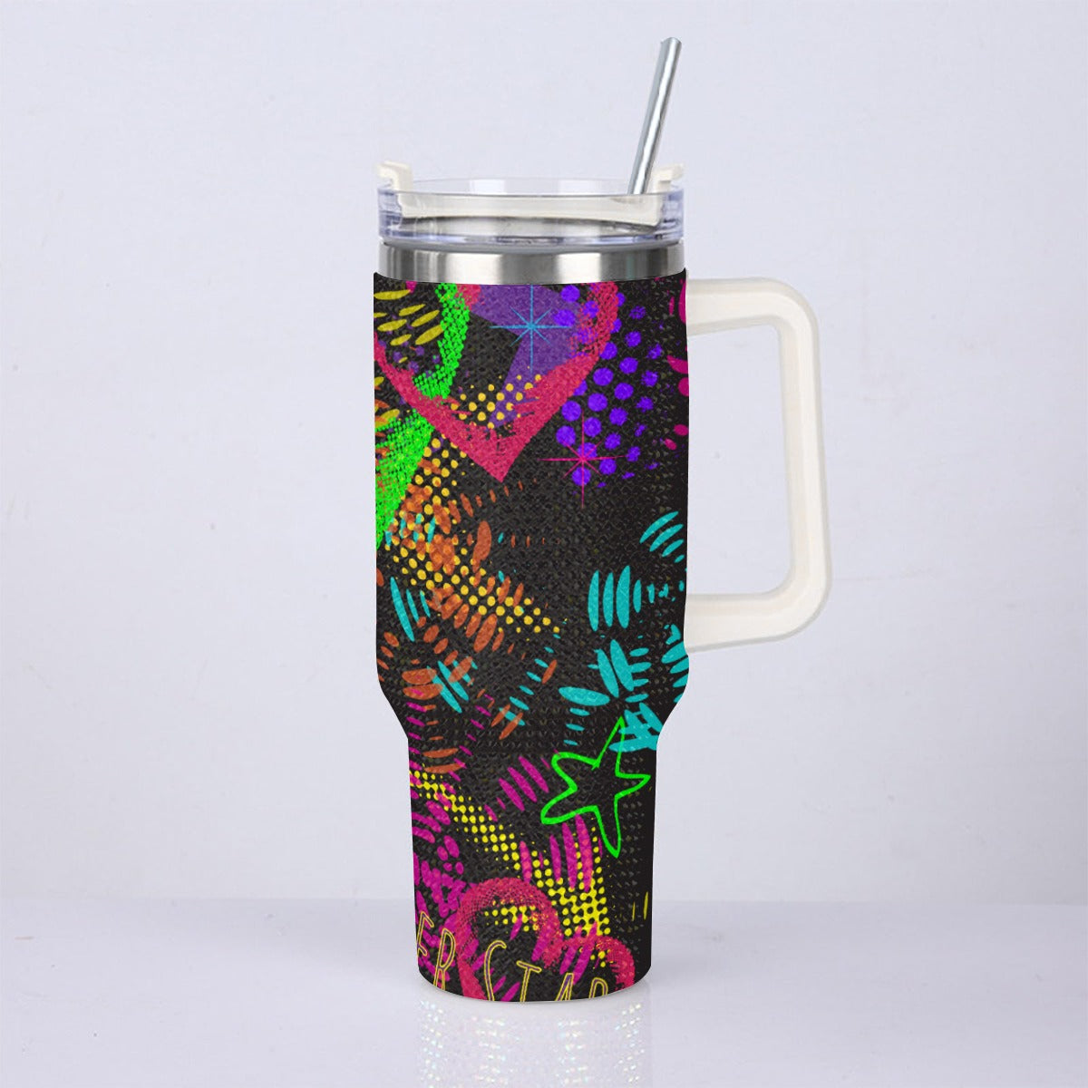 40oz Diamond Cup With Stainless Steel Straw