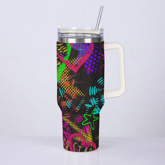 40oz Diamond Cup With Stainless Steel Straw