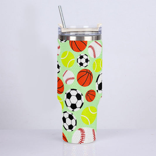 40oz Diamond Cup With Stainless Steel Straw