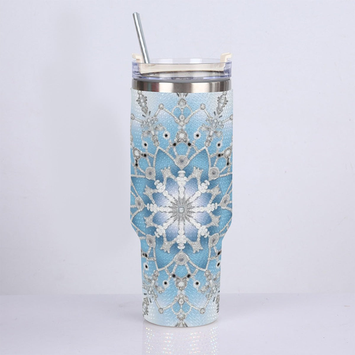 40oz Diamond Cup With Stainless Steel Straw
