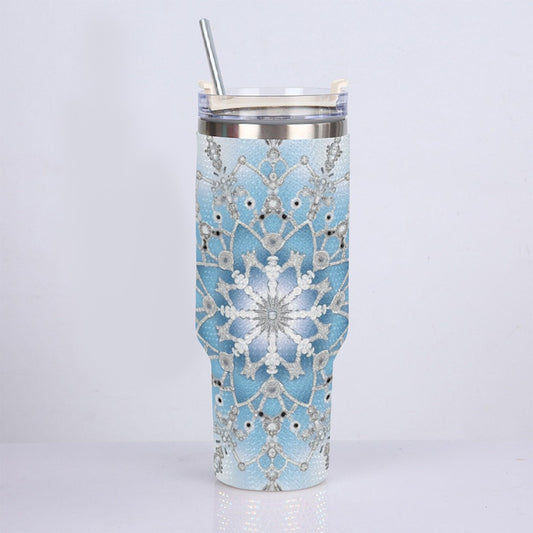 40oz Diamond Cup With Stainless Steel Straw