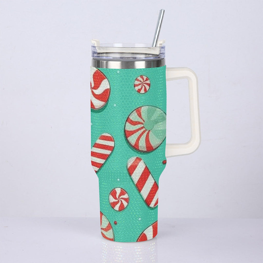 40oz Diamond Cup With Stainless Steel Straw