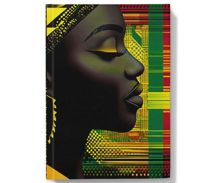 Abstract Red and Green Black Queen Fusion Hardback Journal